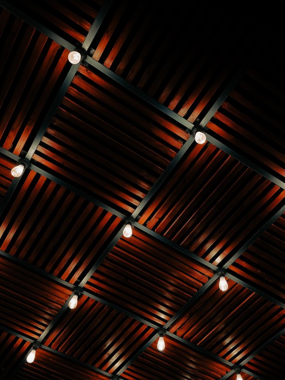 Wooden & Slat Ceiling design by Soulnest Aura