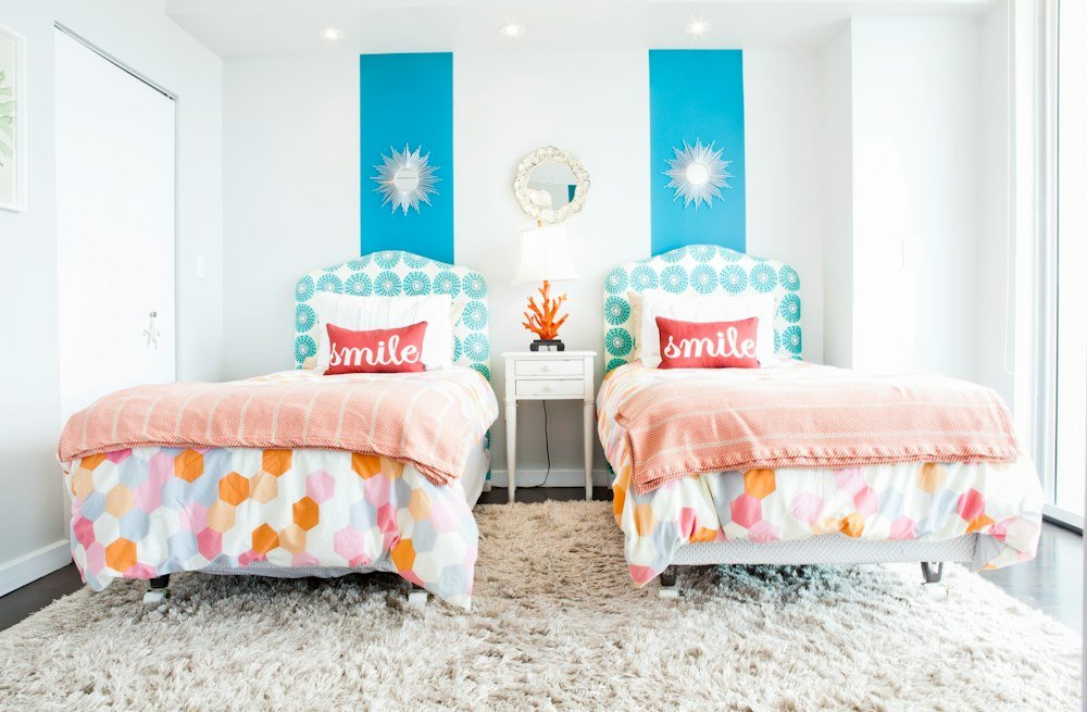 Vibrant Kids Bedroom with Playful Patterned Bedding
