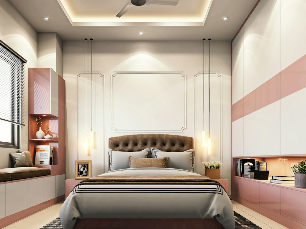 Simple and Airy Kids Bedroom with Ceiling Fan