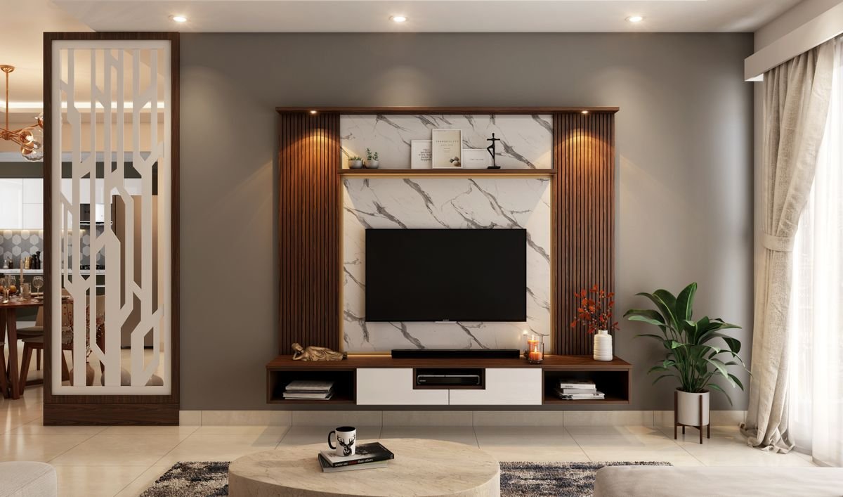 Textured Cladding Around a TV Feature Wall