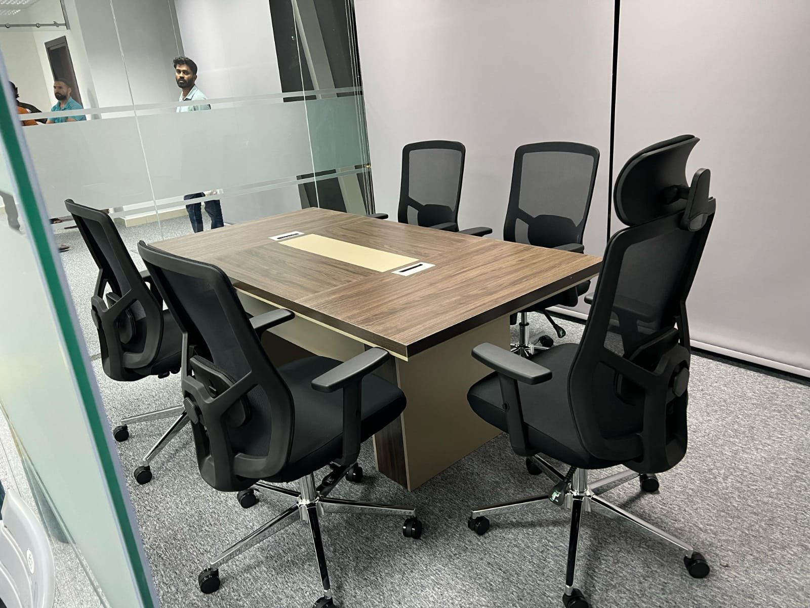 Conference Room with Carpet Flooring and Furniture