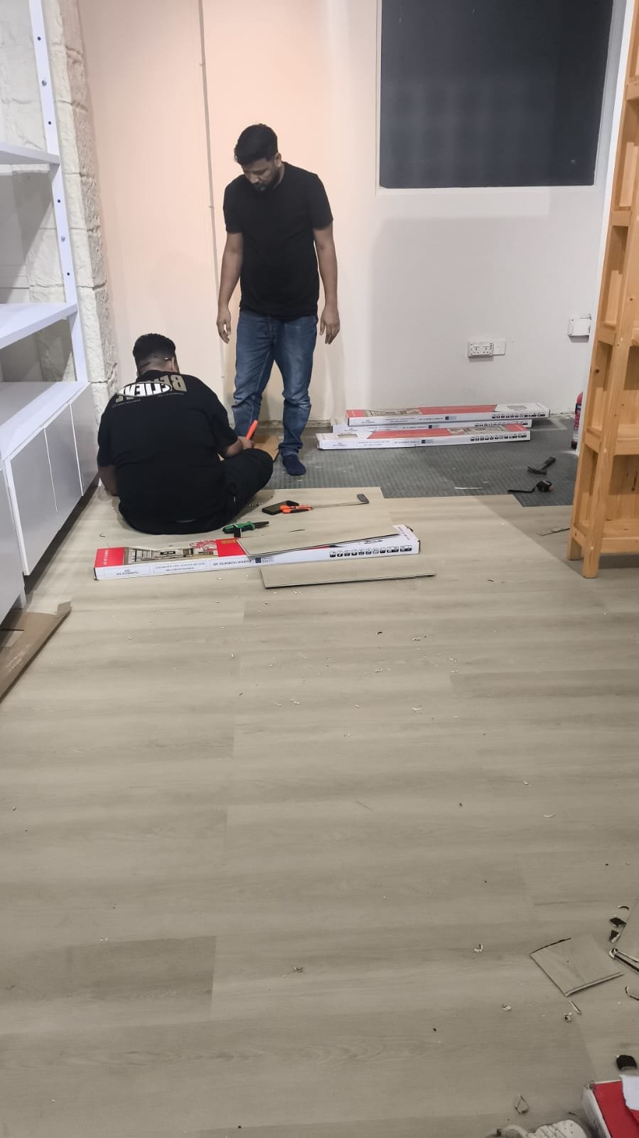 Installing Light Oak-Tone SPC Flooring Boards